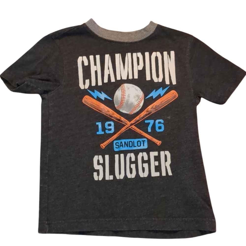 🍁2/$7🍁GYMBOREE Grey Champion Slugger Baseball Tee Shirt